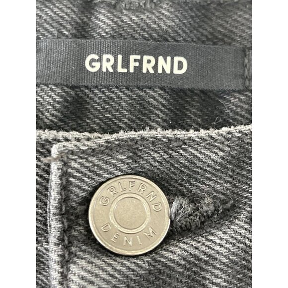 GRLFRND Karolina Black High Rise‎ Straight Ripped Jeans Wild Thing 25 $195 - Picture 8 of 13